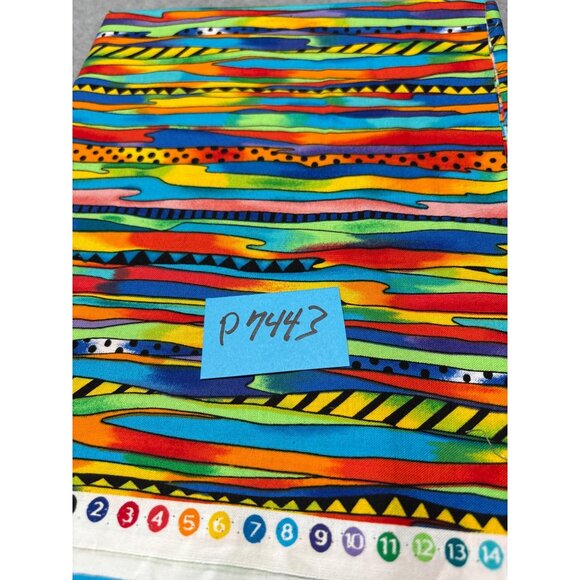 Rainbow Striped Cotton Fabric 26"x45" by Fit to Print Inc. Quilting - Picture 4 of 4